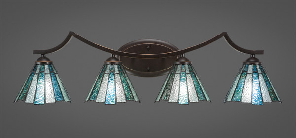 Toltec Lighting - 554-DG-9325 - Four Light Bath Bar - Zilo - Dark Granite
