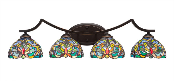 Toltec Lighting - 554-DG-9905 - Four Light Bath Bar - Zilo - Dark Granite