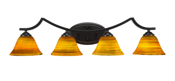 Toltec Lighting - 554-MB-454 - Four Light Bath Bar - Zilo - Matte Black