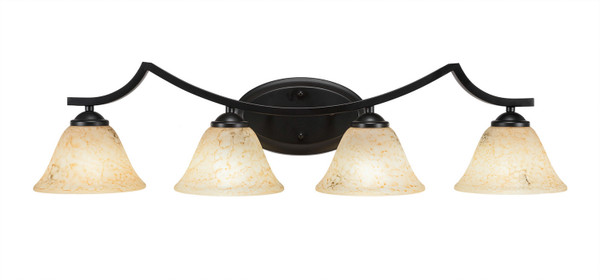 Toltec Lighting - 554-MB-508 - Four Light Bath Bar - Zilo - Matte Black