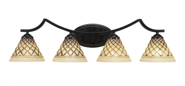 Toltec Lighting - 554-MB-7185 - Four Light Bath Bar - Zilo - Matte Black
