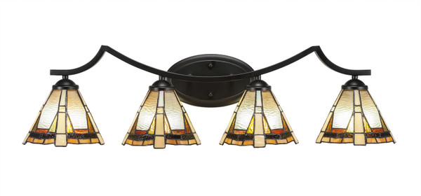 Toltec Lighting - 554-MB-9345 - Four Light Bath Bar - Zilo - Matte Black