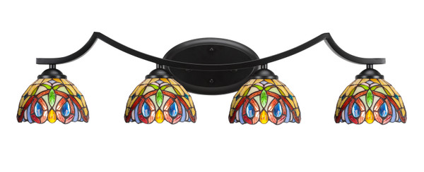 Toltec Lighting - 554-MB-9445 - Four Light Bath Bar - Zilo - Matte Black