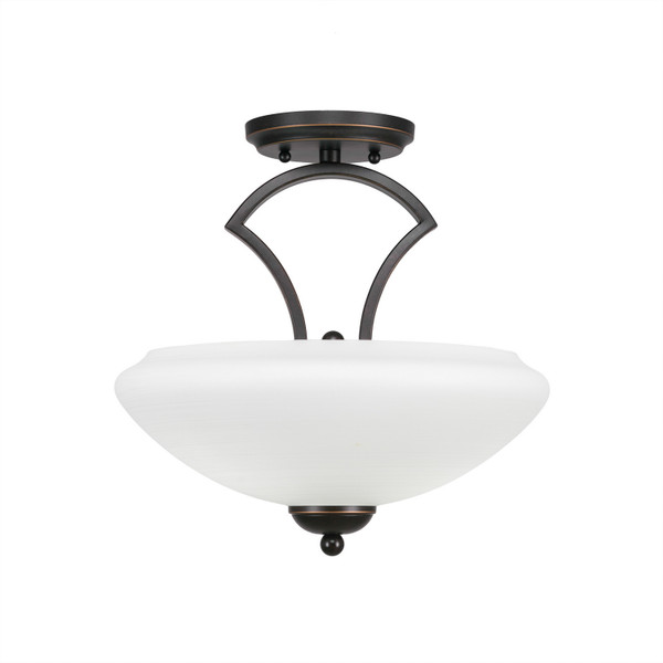Toltec Lighting - 563-DG-684 - Two Light Semi-Flush Mount - Zilo - Dark Granite