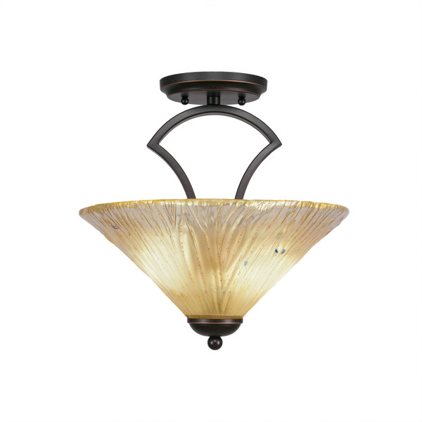 Toltec Lighting - 563-DG-700 - Two Light Semi-Flush Mount - Zilo - Dark Granite