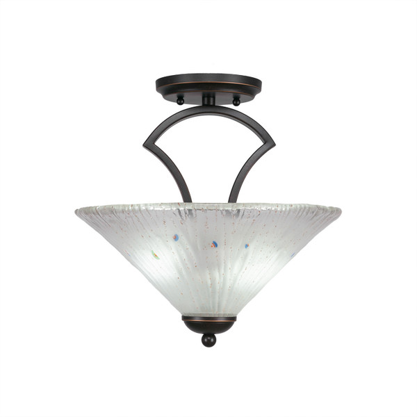 Toltec Lighting - 563-DG-701 - Two Light Semi-Flush Mount - Zilo - Dark Granite