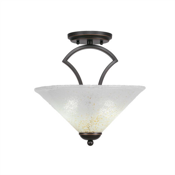 Toltec Lighting - 563-DG-702 - Two Light Semi-Flush Mount - Zilo - Dark Granite