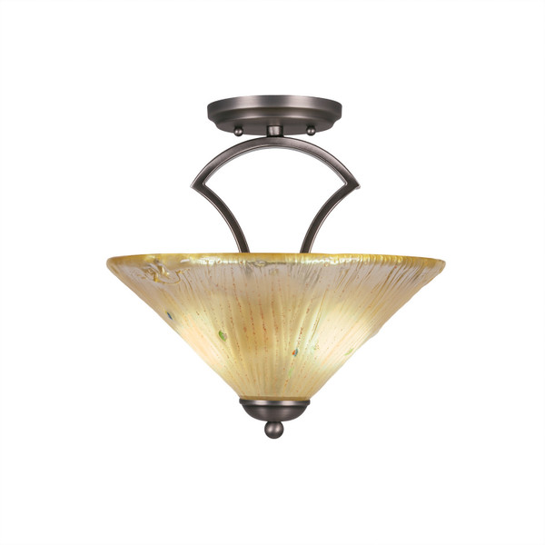 Toltec Lighting - 563-GP-700 - Two Light Semi-Flush Mount - Zilo - Graphite