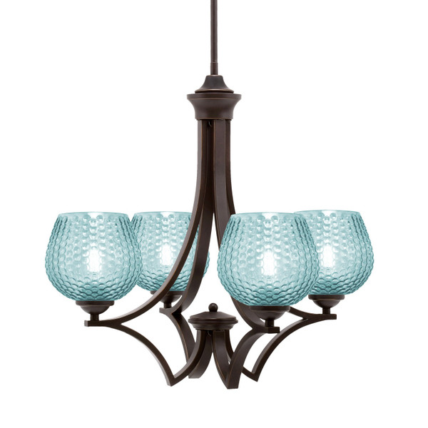 Toltec Lighting - 564-DG-4605 - Four Light Chandelier - Zilo - Dark Granite