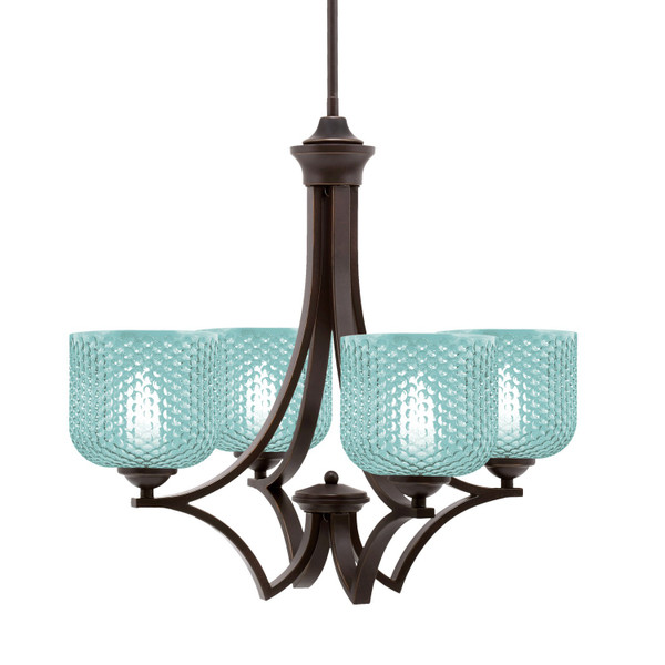 Toltec Lighting - 564-DG-4615 - Four Light Chandelier - Zilo - Dark Granite