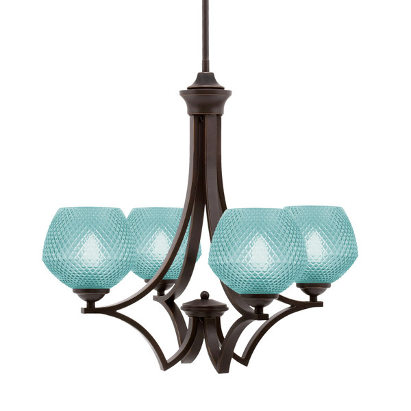 Toltec Lighting - 564-DG-4625 - Four Light Chandelier - Zilo - Dark Granite