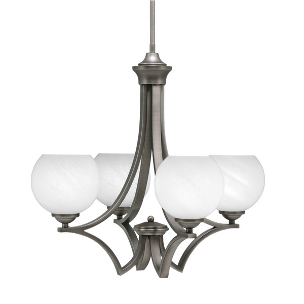 Toltec Lighting - 564-GP-4101 - Four Light Chandelier - Zilo - Graphite