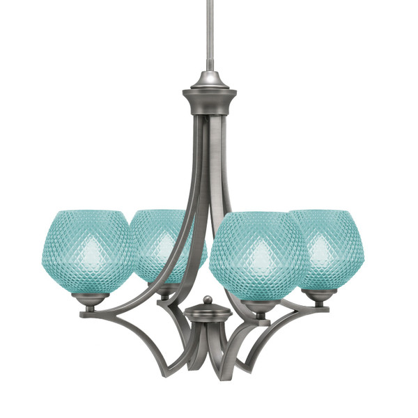 Toltec Lighting - 564-GP-4625 - Four Light Chandelier - Zilo - Graphite
