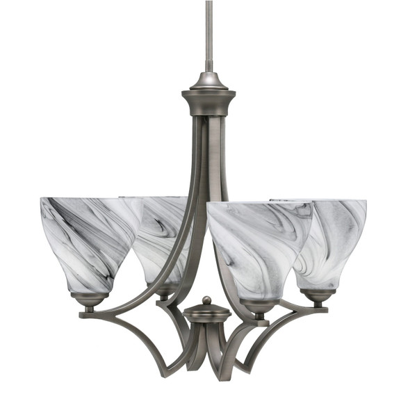 Toltec Lighting - 564-GP-4769 - Four Light Chandelier - Zilo - Graphite
