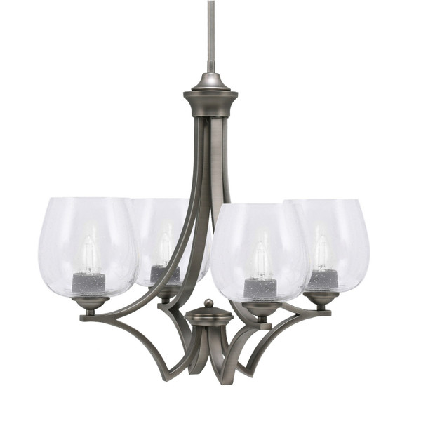 Toltec Lighting - 564-GP-4810 - Four Light Chandelier - Zilo - Graphite
