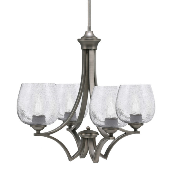 Toltec Lighting - 564-GP-4812 - Four Light Chandelier - Zilo - Graphite