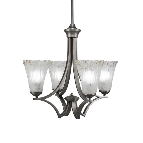 Toltec Lighting - 564-GP-721 - Four Light Chandelier - Zilo - Graphite