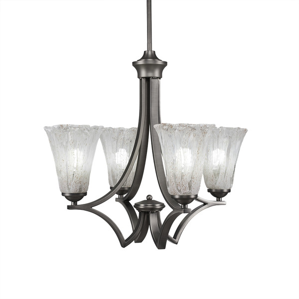 Toltec Lighting - 564-GP-729 - Four Light Chandelier - Zilo - Graphite