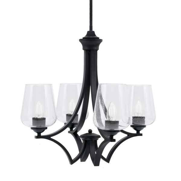 Toltec Lighting - 564-MB-210 - Four Light Chandelier - Zilo - Matte Black