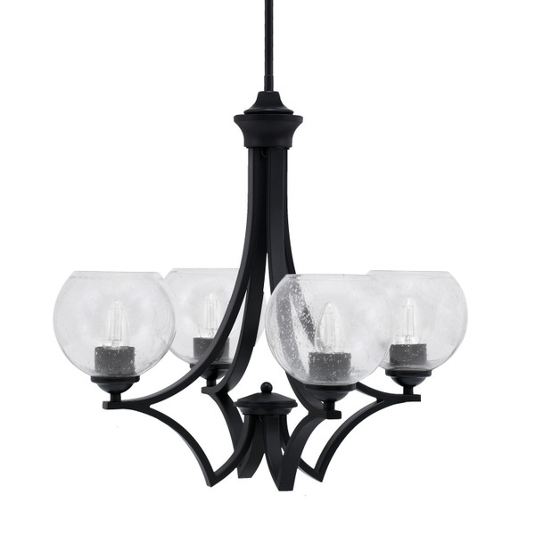 Toltec Lighting - 564-MB-4100 - Four Light Chandelier - Zilo - Matte Black