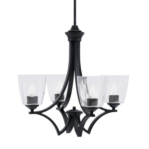 Toltec Lighting - 564-MB-461 - Four Light Chandelier - Zilo - Matte Black
