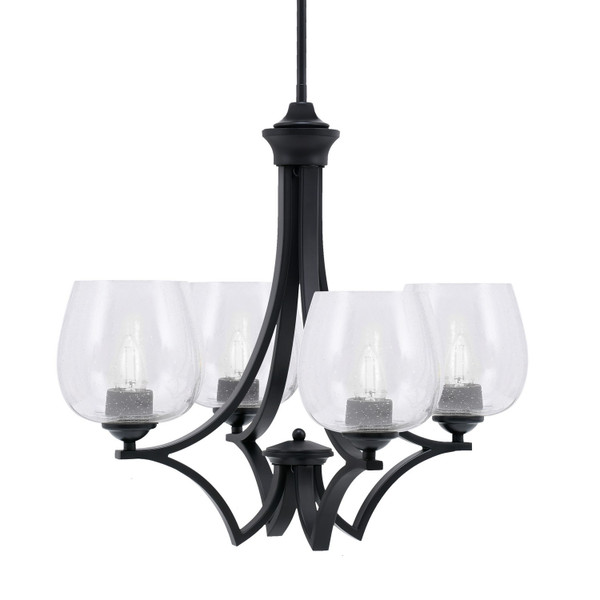 Toltec Lighting - 564-MB-4810 - Four Light Chandelier - Zilo - Matte Black