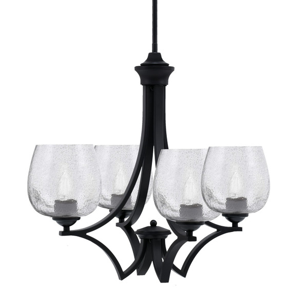 Toltec Lighting - 564-MB-4812 - Four Light Chandelier - Zilo - Matte Black