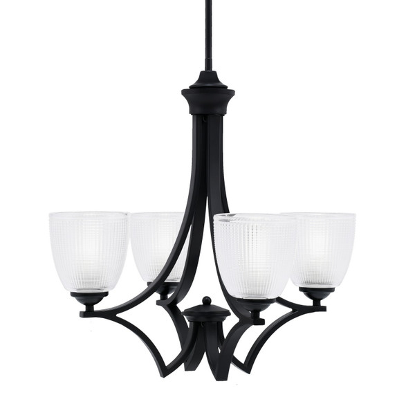 Toltec Lighting - 564-MB-500 - Four Light Chandelier - Zilo - Matte Black