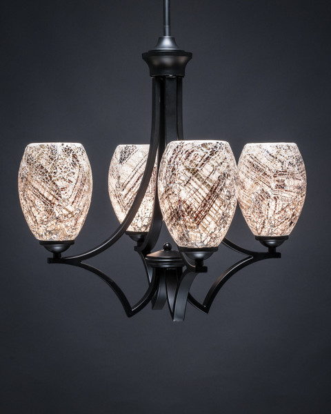Toltec Lighting - 564-MB-5054 - Four Light Chandelier - Zilo - Matte Black