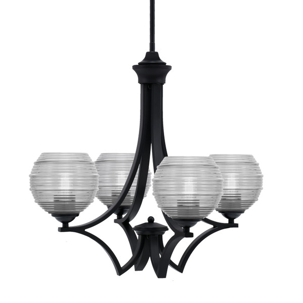 Toltec Lighting - 564-MB-5110 - Four Light Chandelier - Zilo - Matte Black