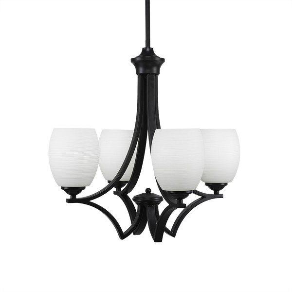 Toltec Lighting - 564-MB-615 - Four Light Chandelier - Zilo - Matte Black