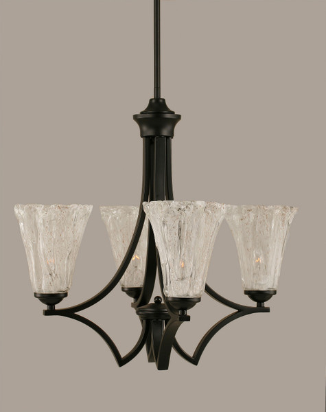 Toltec Lighting - 564-MB-729 - Four Light Chandelier - Zilo - Matte Black