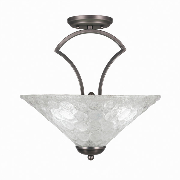 Toltec Lighting - 565-GP-411 - Three Light Semi-Flush Mount - Zilo - Graphite