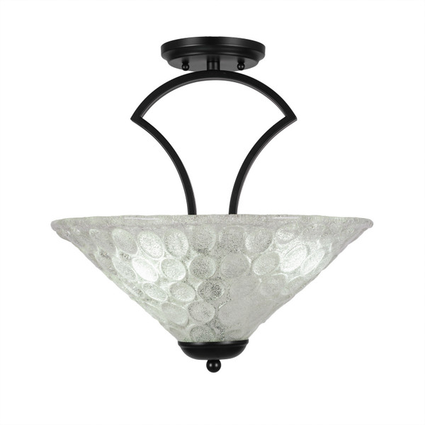 Toltec Lighting - 565-MB-411 - Three Light Semi-Flush Mount - Zilo - Matte Black