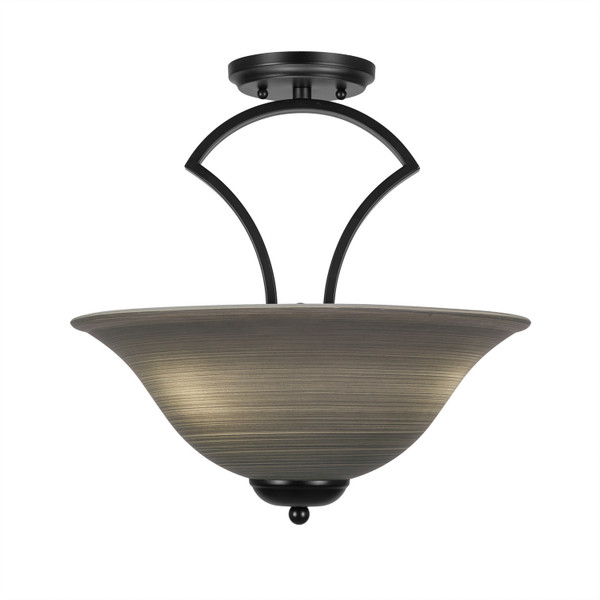 Toltec Lighting - 565-MB-602 - Three Light Semi-Flush - Any - Matte Black