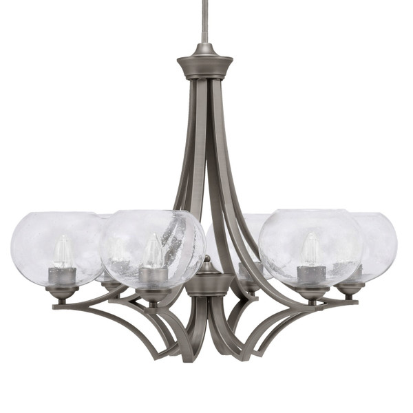 Toltec Lighting - 566-GP-202 - Six Light Chandelier - Zilo - Graphite