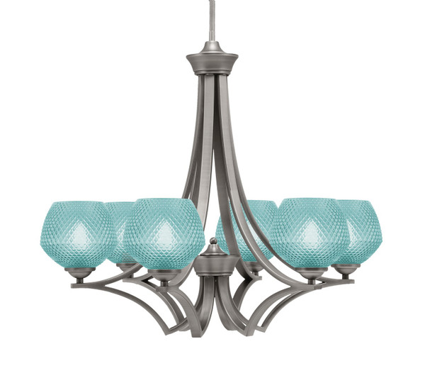 Toltec Lighting - 566-GP-4625 - Six Light Chandelier - Zilo - Graphite