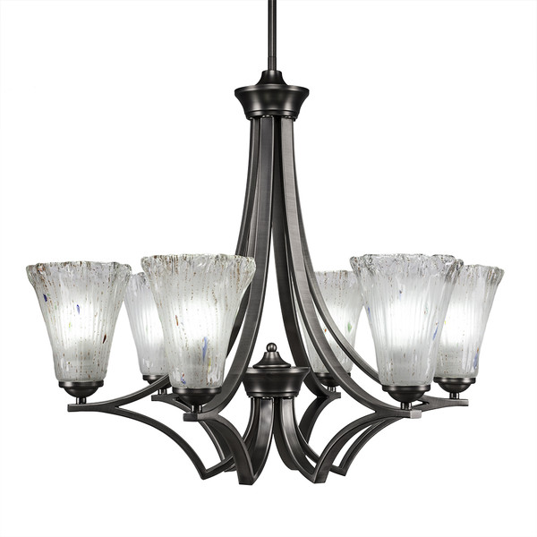 Toltec Lighting - 566-GP-721 - Six Light Chandelier - Zilo - Graphite