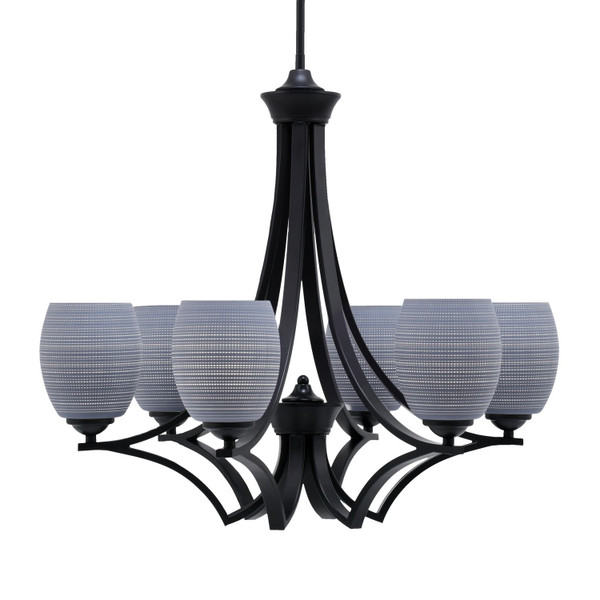 Toltec Lighting - 566-MB-4022 - Six Light Chandelier - Zilo - Matte Black