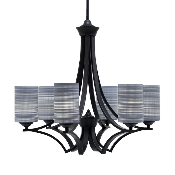 Toltec Lighting - 566-MB-4062 - Six Light Chandelier - Zilo - Matte Black