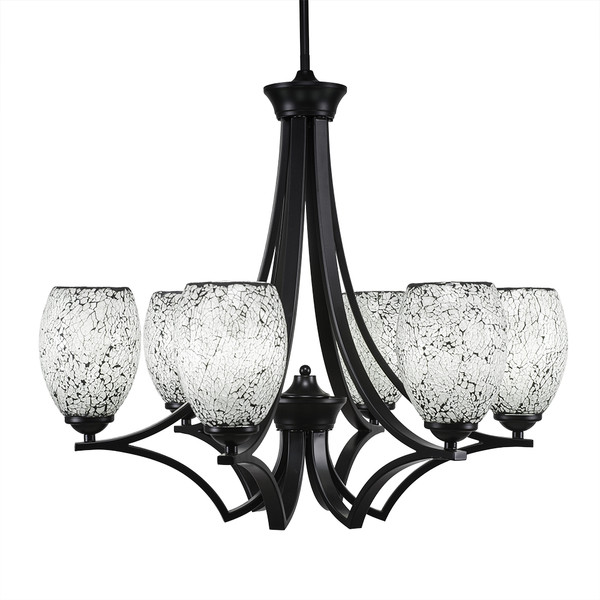 Toltec Lighting - 566-MB-4165 - Six Light Chandelier - Zilo - Matte Black