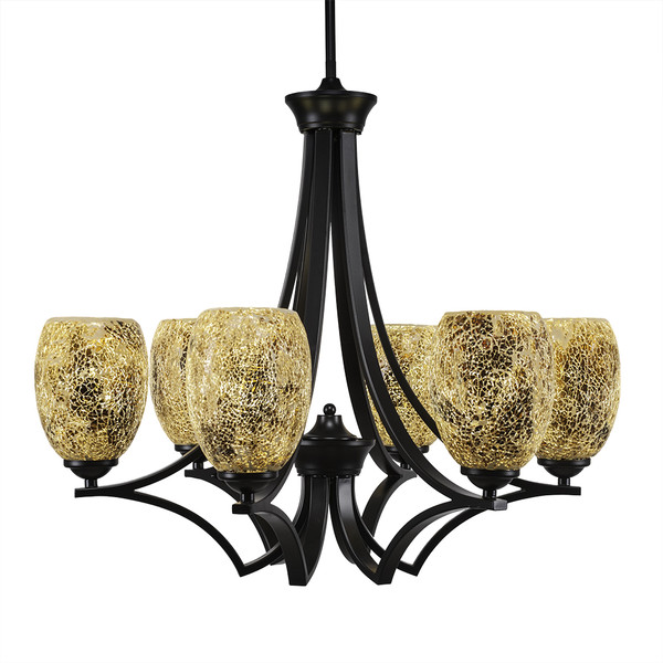 Toltec Lighting - 566-MB-4175 - Six Light Chandelier - Zilo - Matte Black