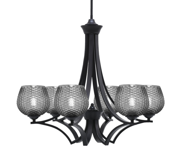 Toltec Lighting - 566-MB-4602 - Six Light Chandelier - Zilo - Matte Black