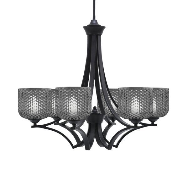 Toltec Lighting - 566-MB-4612 - Six Light Chandelier - Zilo - Matte Black
