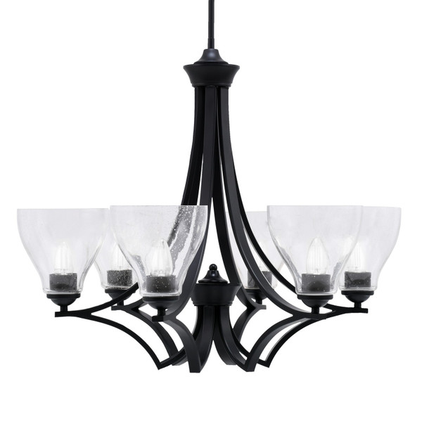 Toltec Lighting - 566-MB-4760 - Six Light Chandelier - Zilo - Matte Black