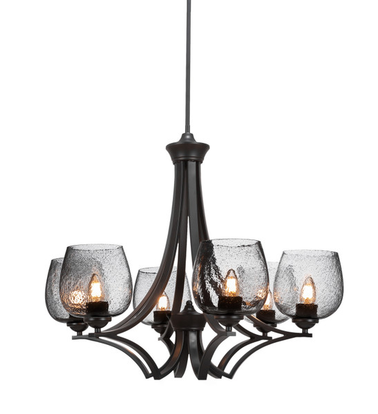 Toltec Lighting - 566-MB-4812 - Six Light Chandelier - Zilo - Matte Black