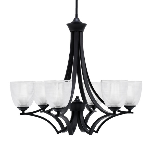 Toltec Lighting - 566-MB-500 - Six Light Chandelier - Zilo - Matte Black
