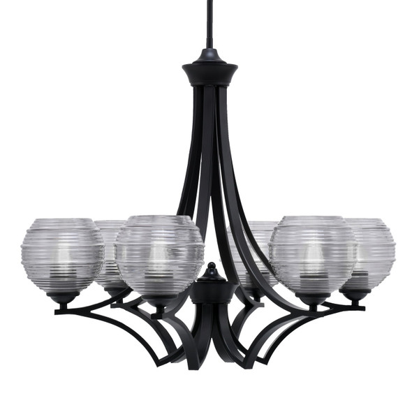 Toltec Lighting - 566-MB-5112 - Six Light Chandelier - Zilo - Matte Black