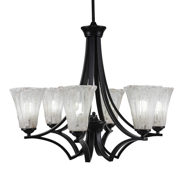 Toltec Lighting - 566-MB-729 - Six Light Chandelier - Zilo - Matte Black