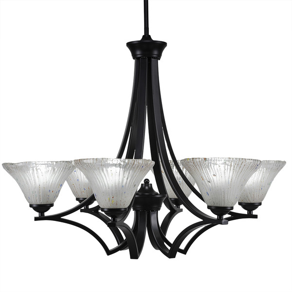 Toltec Lighting - 566-MB-751 - Six Light Chandelier - Zilo - Matte Black